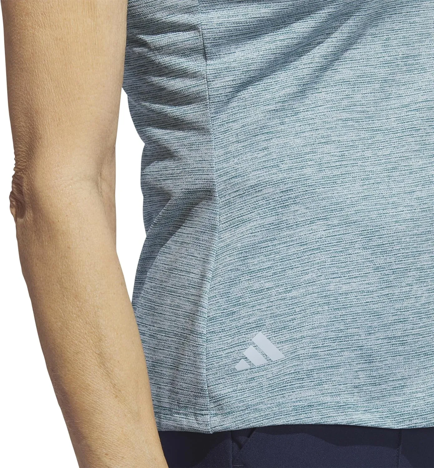 adidas Women's Essentials Heathered Mock-Neck Sleeveless Golf Polo Shirt