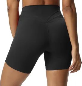 Aoxjox Trinity Workout Biker Shorts for Women Tummy Control High Waisted Exercise Athletic Gym Running Yoga Short 6"