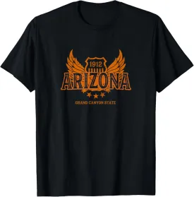 Arizona AZ T-Shirt Vintage Motorcycle Winged Biker Tee T-Shirt