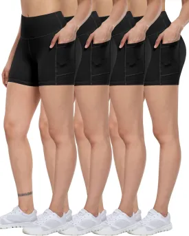 ATHVOTAR Biker Shorts Women with Pockets - 3"/5"/8" High Waisted Workout Spandex Tummy Control Gym Running Yoga Shorts
