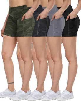 ATHVOTAR Biker Shorts Women with Pockets - 3"/5"/8" High Waisted Workout Spandex Tummy Control Gym Running Yoga Shorts