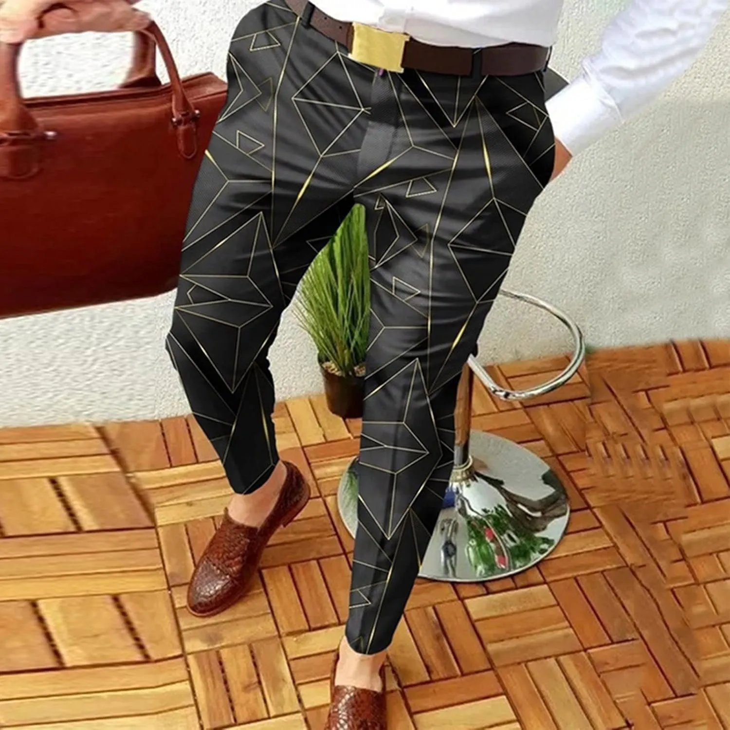 BIFUTON Mens Dress Pants, Mens Stylish Stretch Dress Pants Slim Fit Skinny Chino Pants Mens Party Business Golf Casual Slacks
