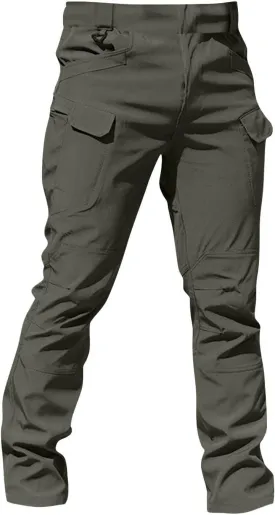 Cargo Pants for Men Multi Pocket Athletic Trousers Military Fan Elastic Waistband Casual Overalls Hiking Pants