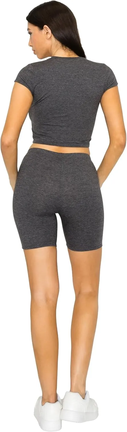Cemi Ceri Women's Casual Cotton Stretch Biker Shorts