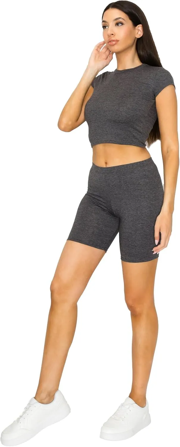 Cemi Ceri Women's Casual Cotton Stretch Biker Shorts