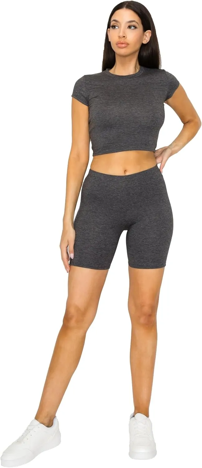 Cemi Ceri Women's Casual Cotton Stretch Biker Shorts