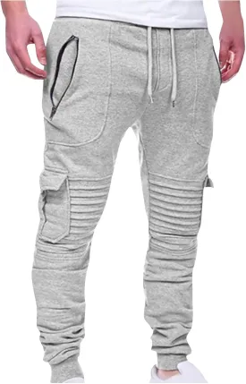 Ctreela Men's Plus Size Skinny Joggers Multi-Pockets Athletic Workout Pants Gym Training Slim Fit Running Jogging Sweatpants