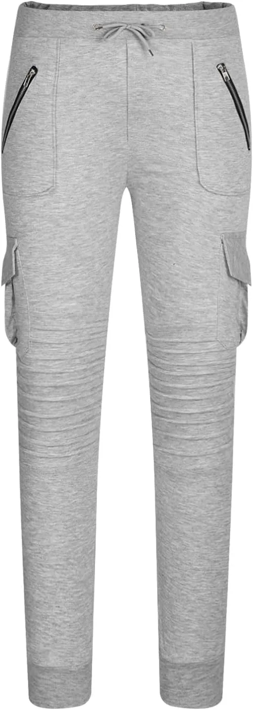 Ctreela Men's Plus Size Skinny Joggers Multi-Pockets Athletic Workout Pants Gym Training Slim Fit Running Jogging Sweatpants