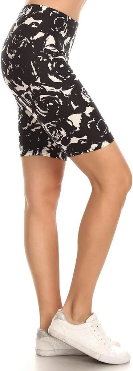 Leggings Depot Women's Fashion Biker Shorts Popular Prints BAT1