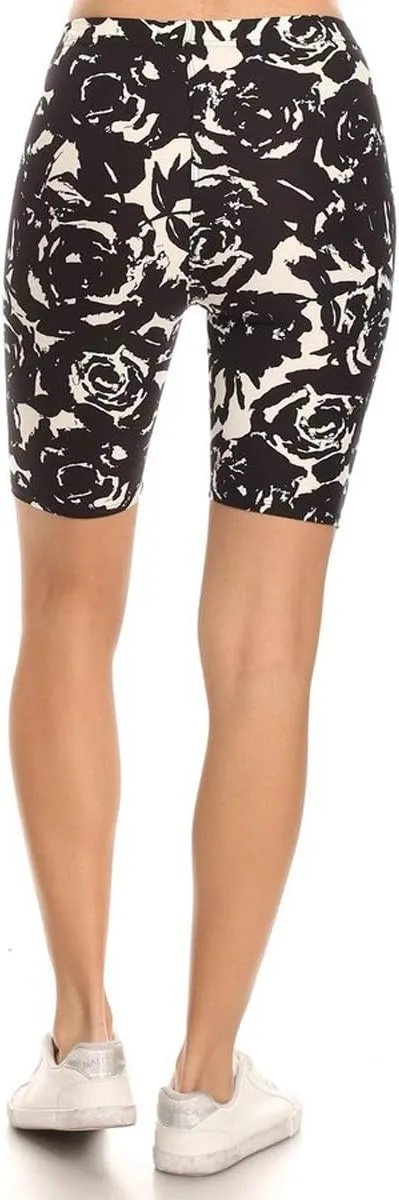 Leggings Depot Women's Fashion Biker Shorts Popular Prints BAT1