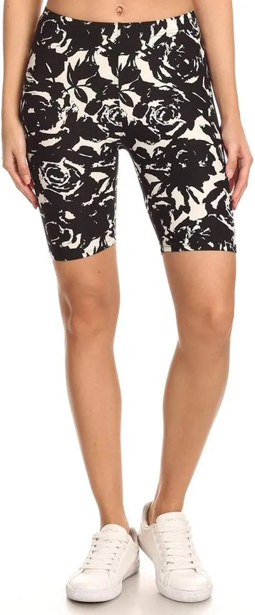 Leggings Depot Women's Fashion Biker Shorts Popular Prints BAT1