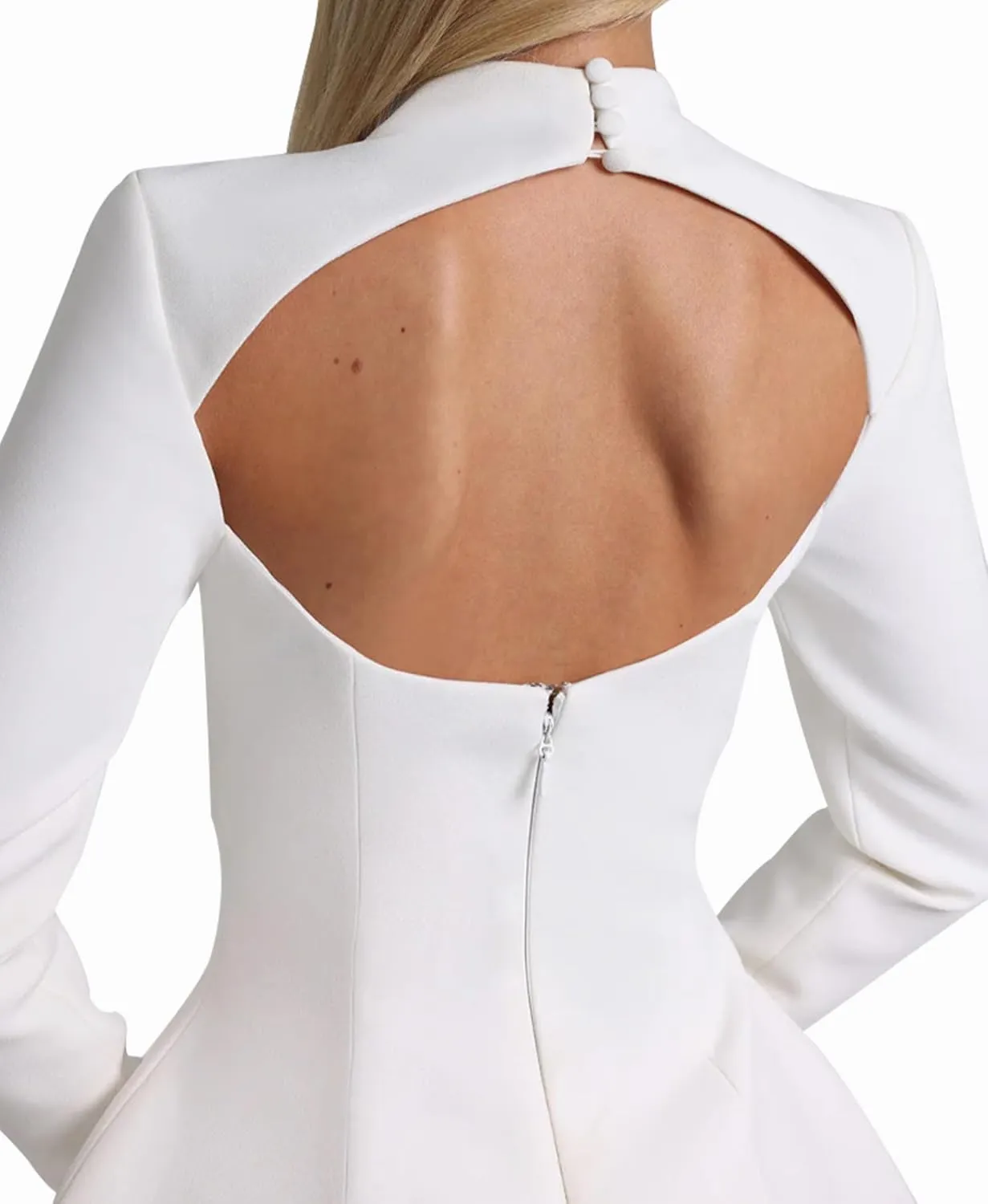 LuFeng Women's Long Sleeve Mock Neck Sexy Bodycon A-line Backless Mini Dress Tank Short Party Dress