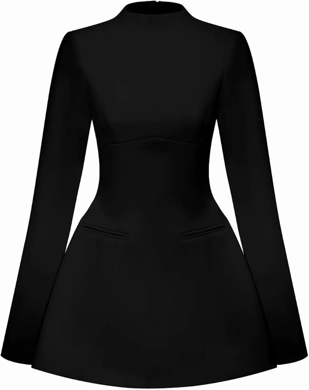 LuFeng Women's Long Sleeve Mock Neck Sexy Bodycon A-line Backless Mini Dress Tank Short Party Dress