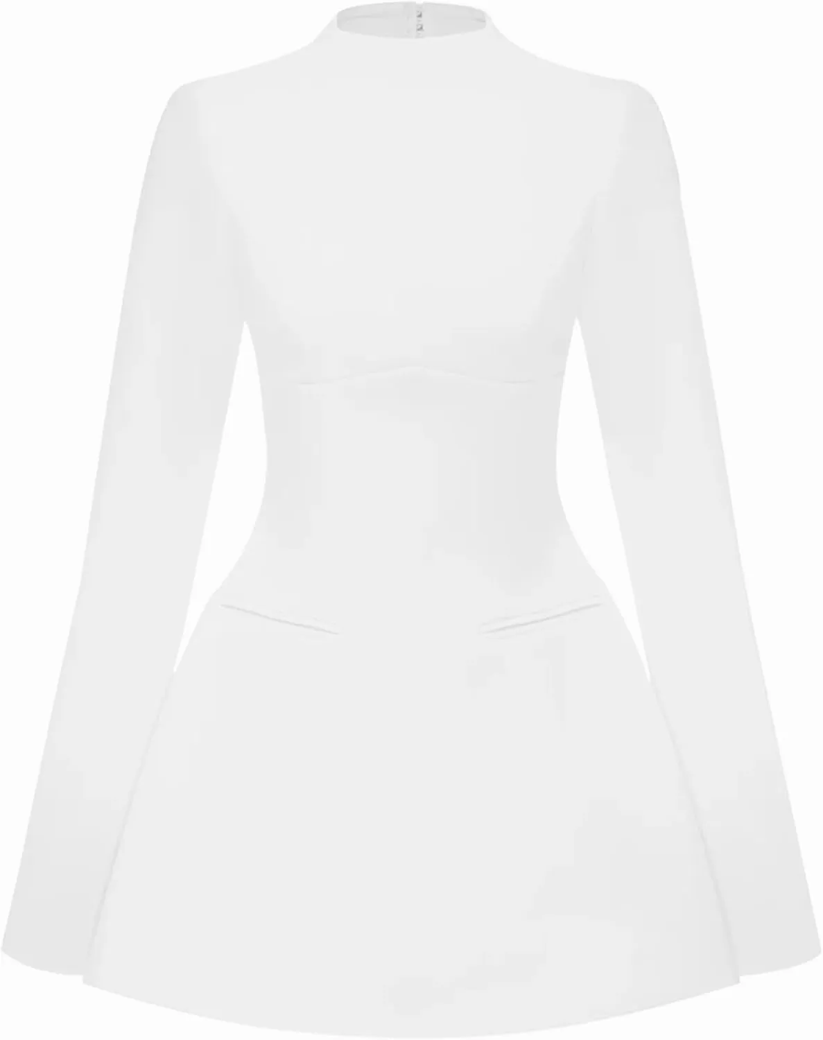 LuFeng Women's Long Sleeve Mock Neck Sexy Bodycon A-line Backless Mini Dress Tank Short Party Dress