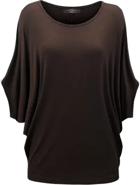Made By Johnny Women's Scoop Neck Half Sleeve Batwing Dolman Top - Plus Size