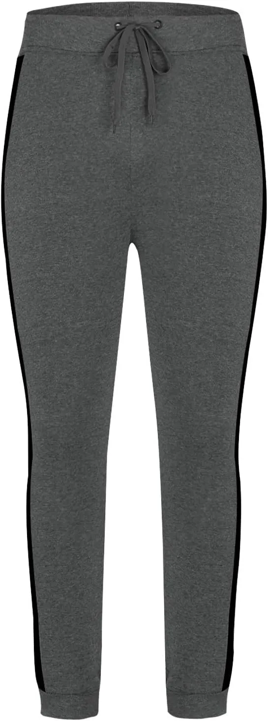 Men Side Striped Sweatpant Drawstring Elastic Waist Comfy Pants Casual Joggers Trousers with Pockets