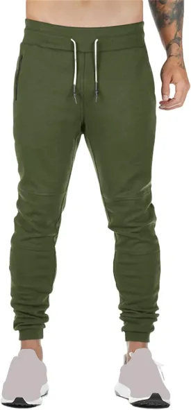 Mens Athletic Pants Stretch Casual Lightweight Slim Fit Comfy Solid Sweatpants Bodybuilding Yoga Trousers with Pockets