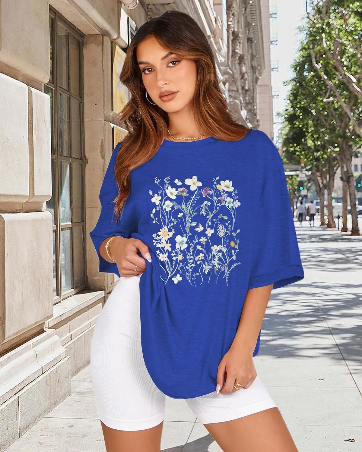 Oversized Tshirts for Women Summer Short Sleeve Casual Basic Tee Tops Loose Fit Shirts