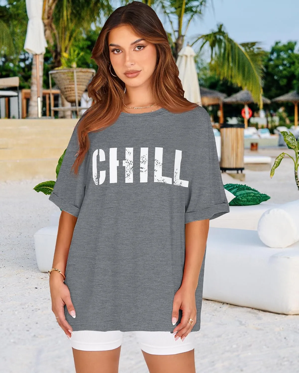 Oversized Tshirts for Women Summer Short Sleeve Casual Basic Tee Tops Loose Fit Shirts