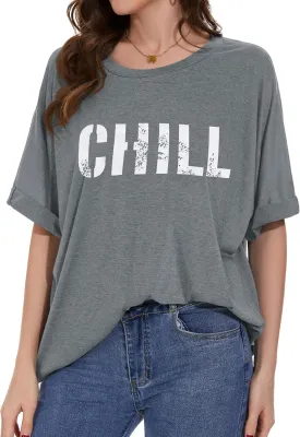 Oversized Tshirts for Women Summer Short Sleeve Casual Basic Tee Tops Loose Fit Shirts