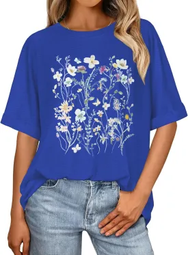 Oversized Tshirts for Women Summer Short Sleeve Casual Basic Tee Tops Loose Fit Shirts