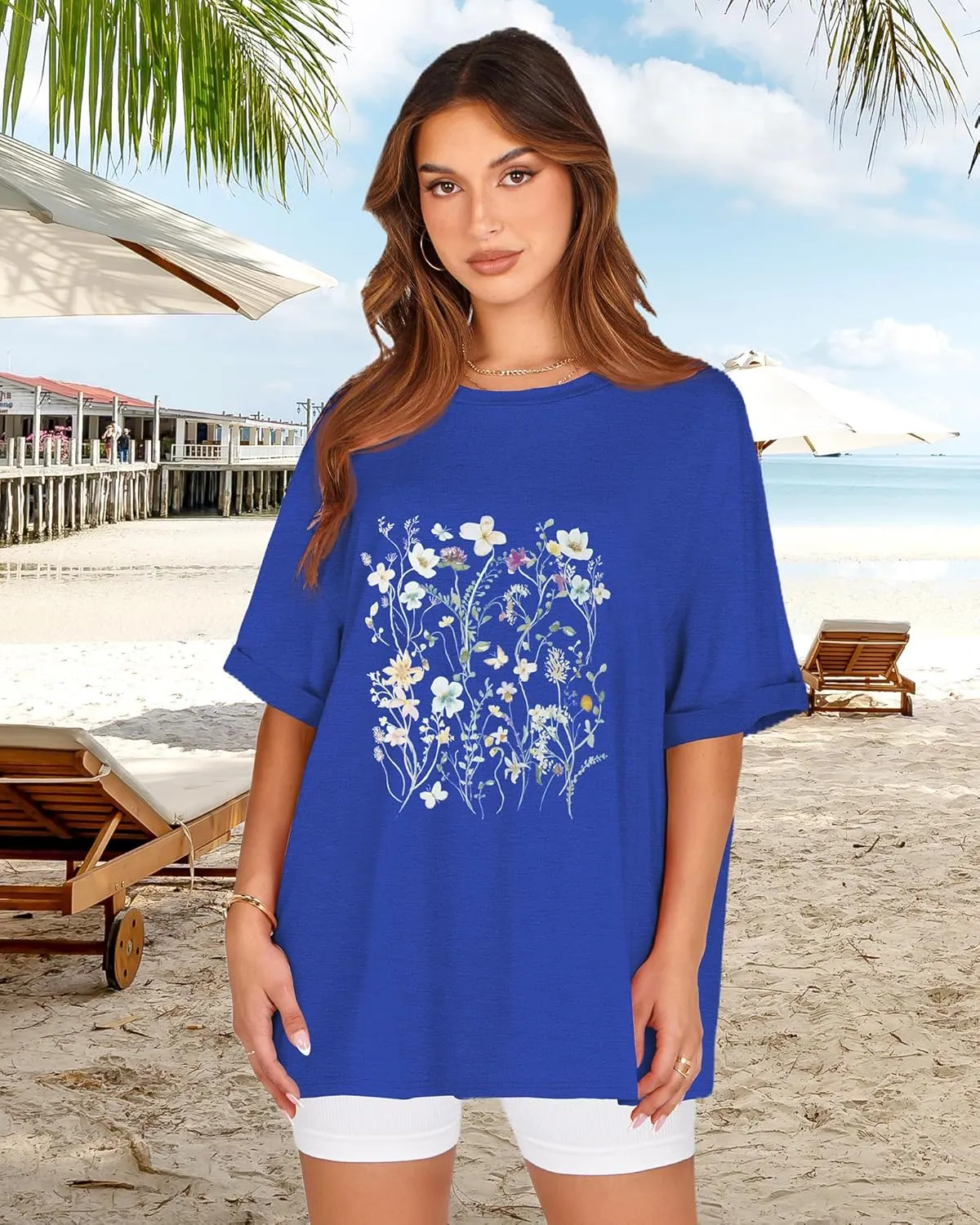 Oversized Tshirts for Women Summer Short Sleeve Casual Basic Tee Tops Loose Fit Shirts