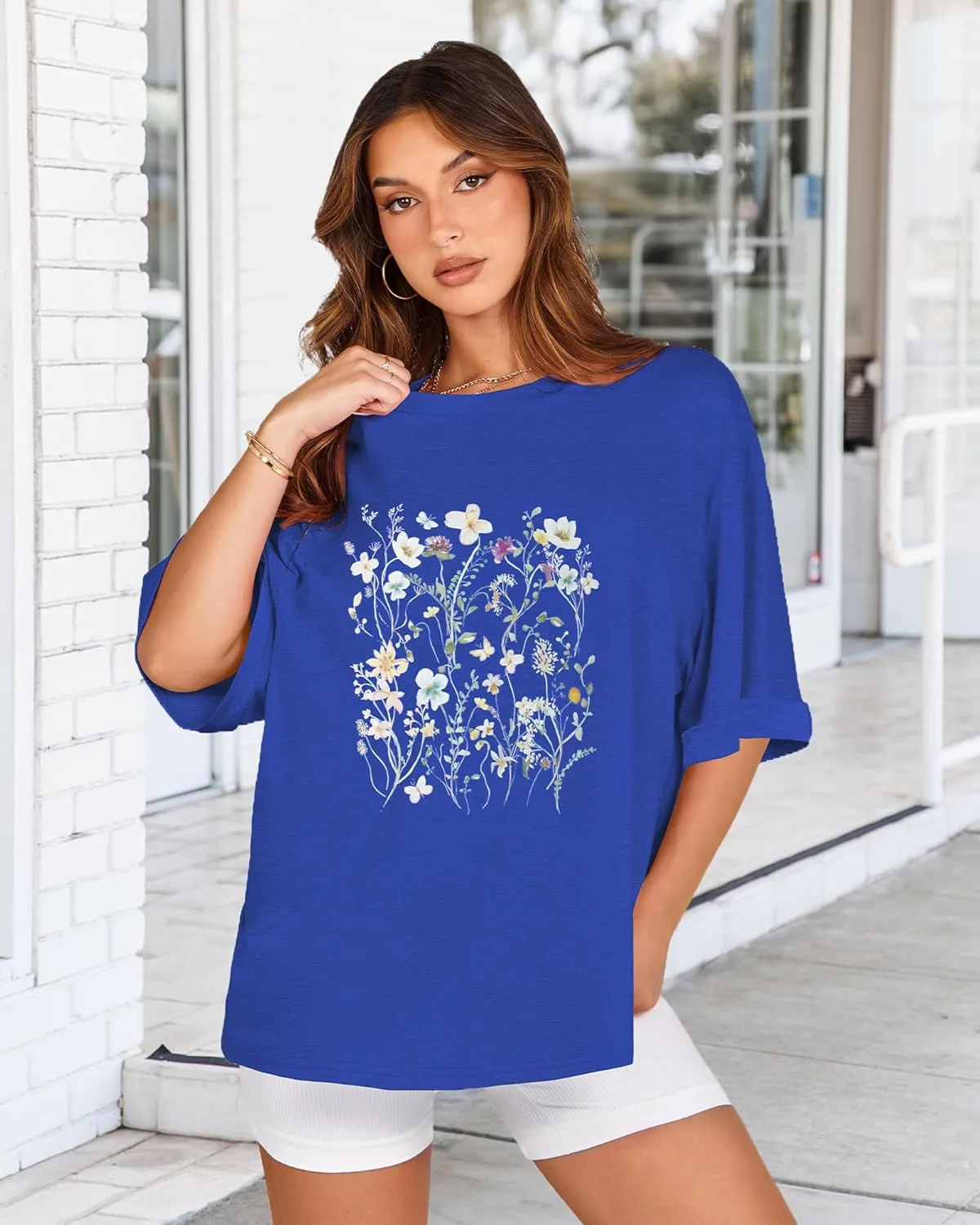 Oversized Tshirts for Women Summer Short Sleeve Casual Basic Tee Tops Loose Fit Shirts
