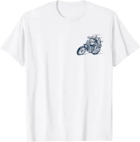 Retro Vintage Style Motorcycle Racing Distressed Design T-Shirt