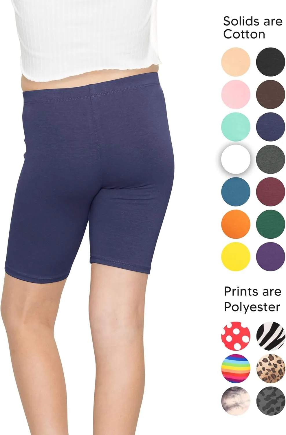 STRETCH IS COMFORT Girl's Cotton Biker Shorts and Cartwheel Shorts | Two Lengths to Choose from | Size 4-14