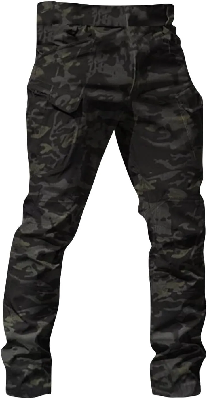 Tactical Pants for Men Stretch Ripstop Waterproof Zipper Cargo Hiking Pants Comfortable Work Pant Hunting with Pockets