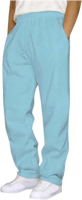 Wide Leg Sweatpants for Men Casual Loose Joggers Cargo Pants Athletic Sports Trouser Outdoor Hiking Long Pants