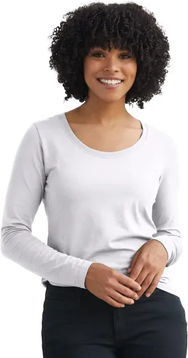 Women's Organic Pima Cotton Long Sleeve Scoop Neck Tee