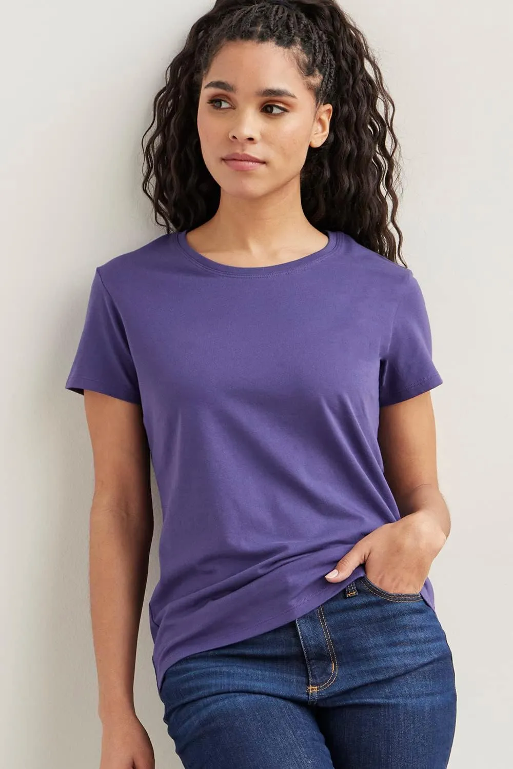 Women's Organic Pima Cotton Relaxed Short Sleeve Crew Neck T-Shirt