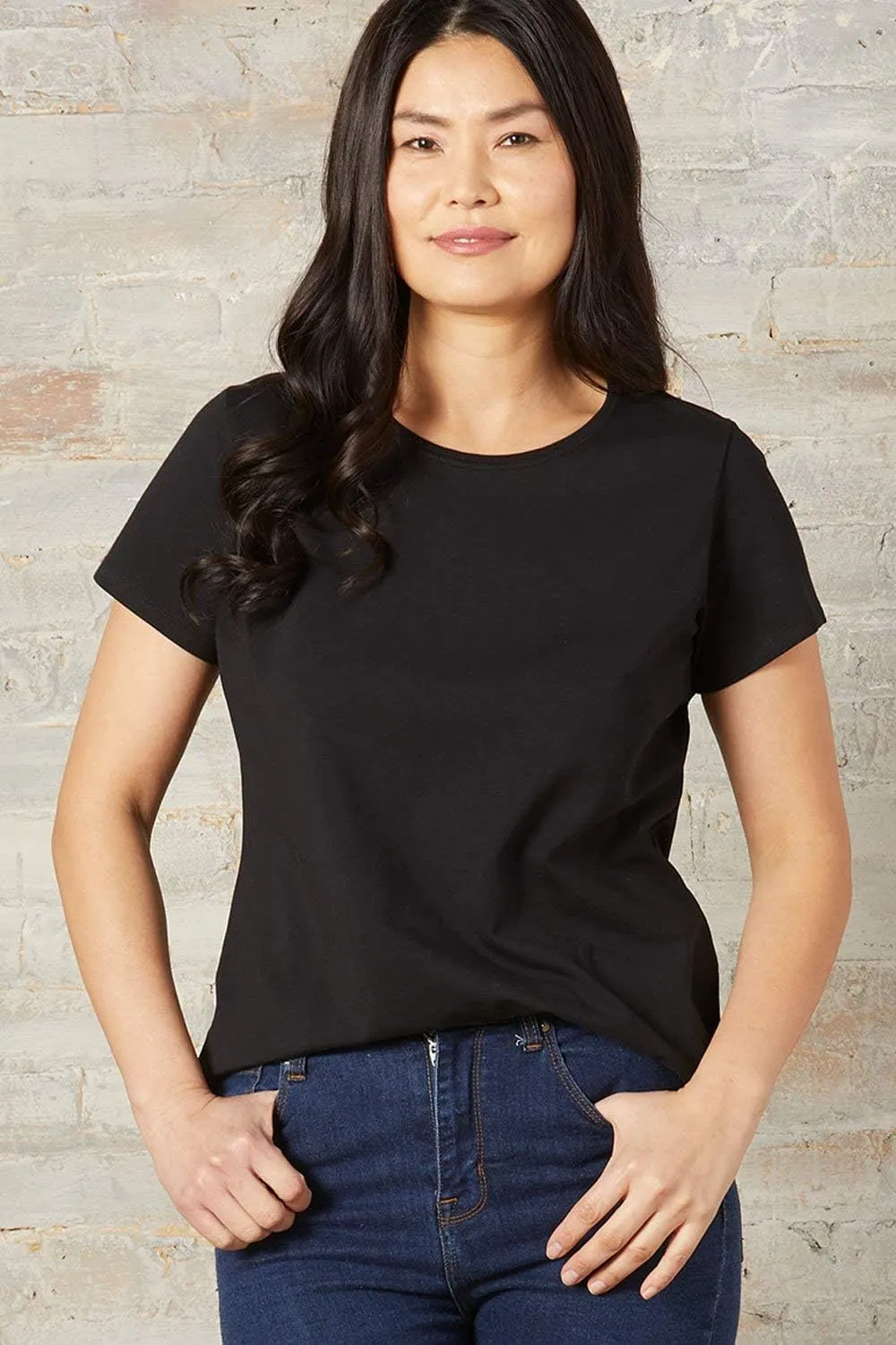 Women's Organic Pima Cotton Relaxed Short Sleeve Crew Neck T-Shirt