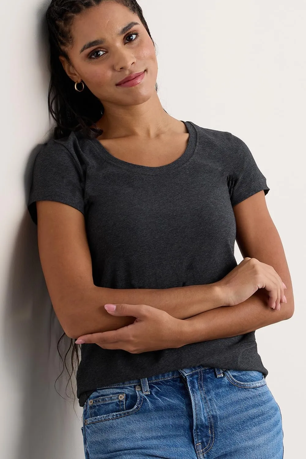 Women's Organic Pima Cotton Short Sleeve Scoop Neck Tee