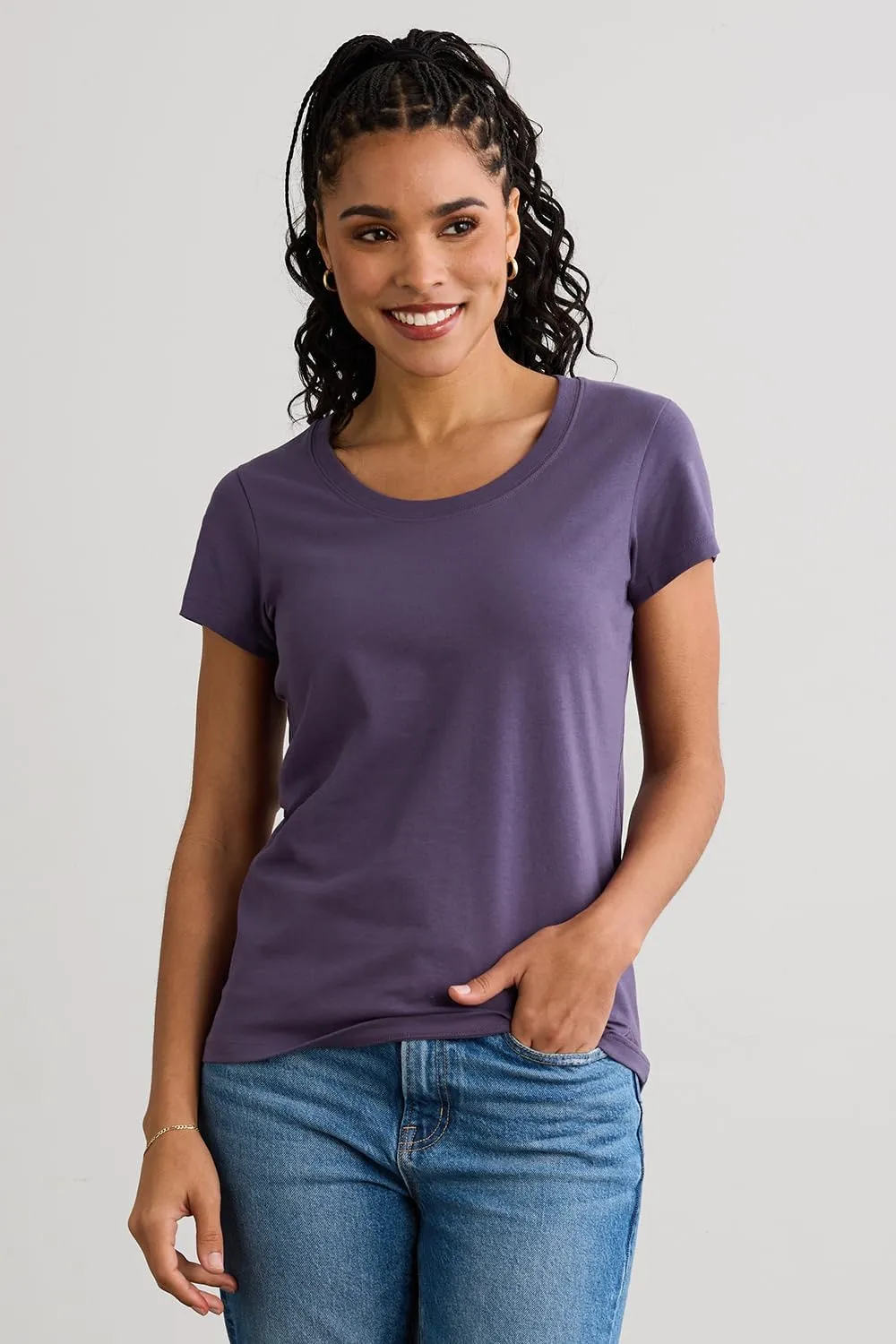 Women's Organic Pima Cotton Short Sleeve Scoop Neck Tee