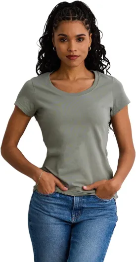 Women's Organic Pima Cotton Short Sleeve Slim Fit Scoop Neck Tee