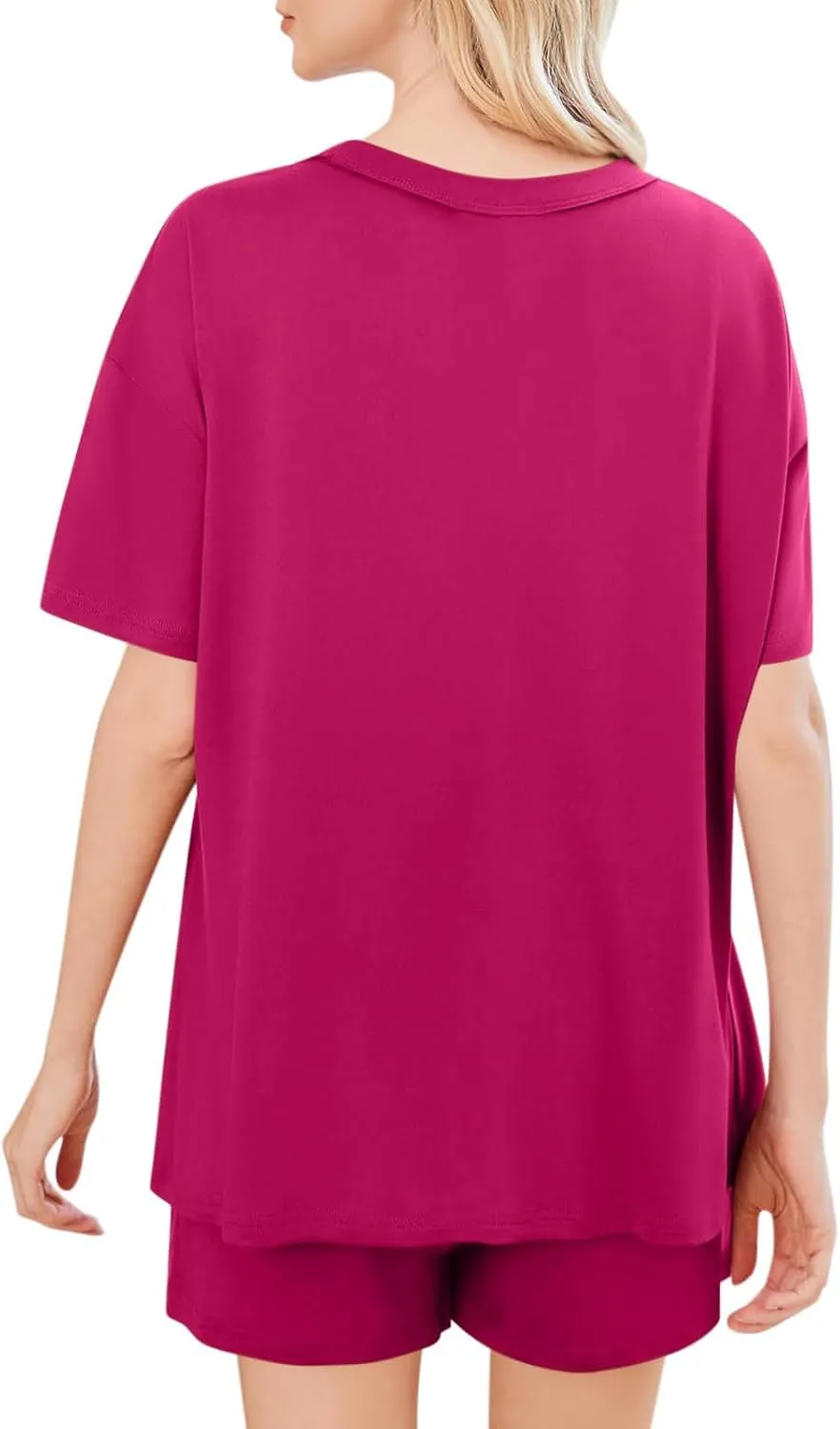 Womens Summer Outfits 2 Piece Short Sleeve Shirts with Shorts Matching Lounge Sets Casual Loungewear Pajamas