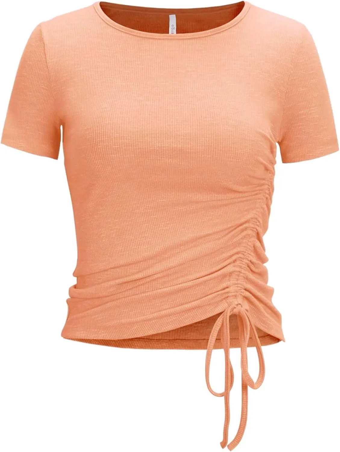 Zengjo Womens Long/Short Sleeve Workout Tops Ruched Side Yoga Atheltic Shirt Slim Fitted