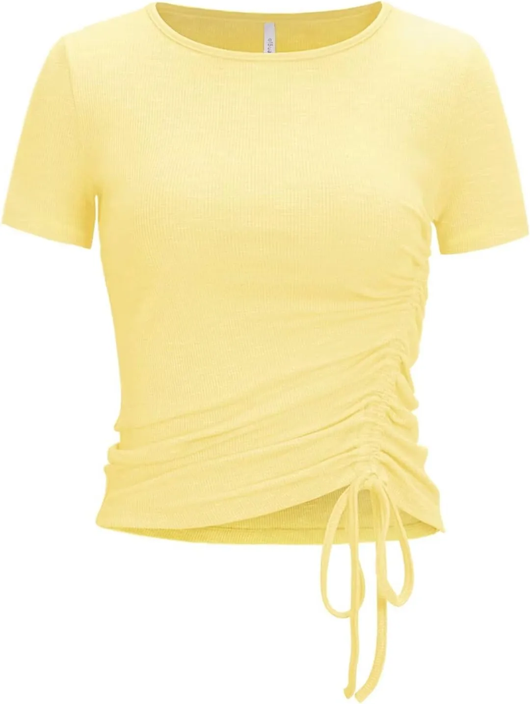 Zengjo Womens Long/Short Sleeve Workout Tops Ruched Side Yoga Atheltic Shirt Slim Fitted