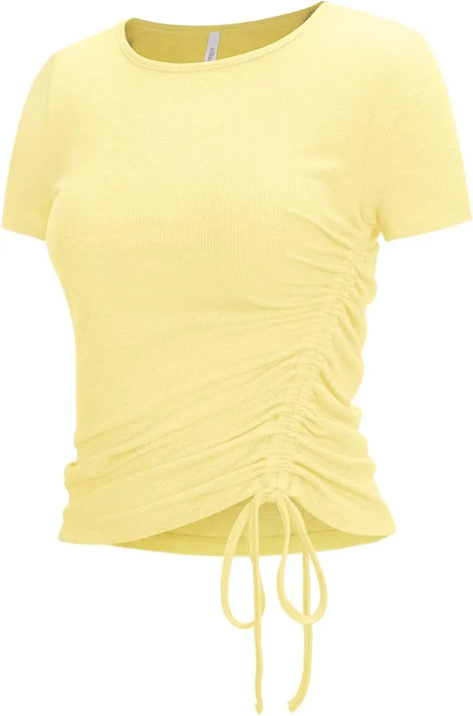Zengjo Womens Long/Short Sleeve Workout Tops Ruched Side Yoga Atheltic Shirt Slim Fitted